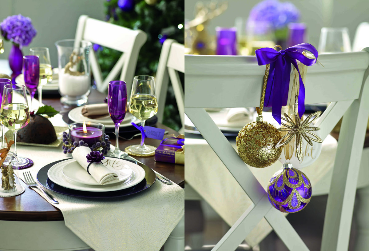 Kersttafel dekken: 25 ideetjes voor een feestelijk versierde tafel Ideeën ruimte paars