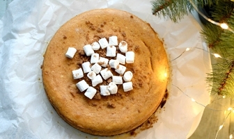 Pompoen cheesecake met speculaasbodem