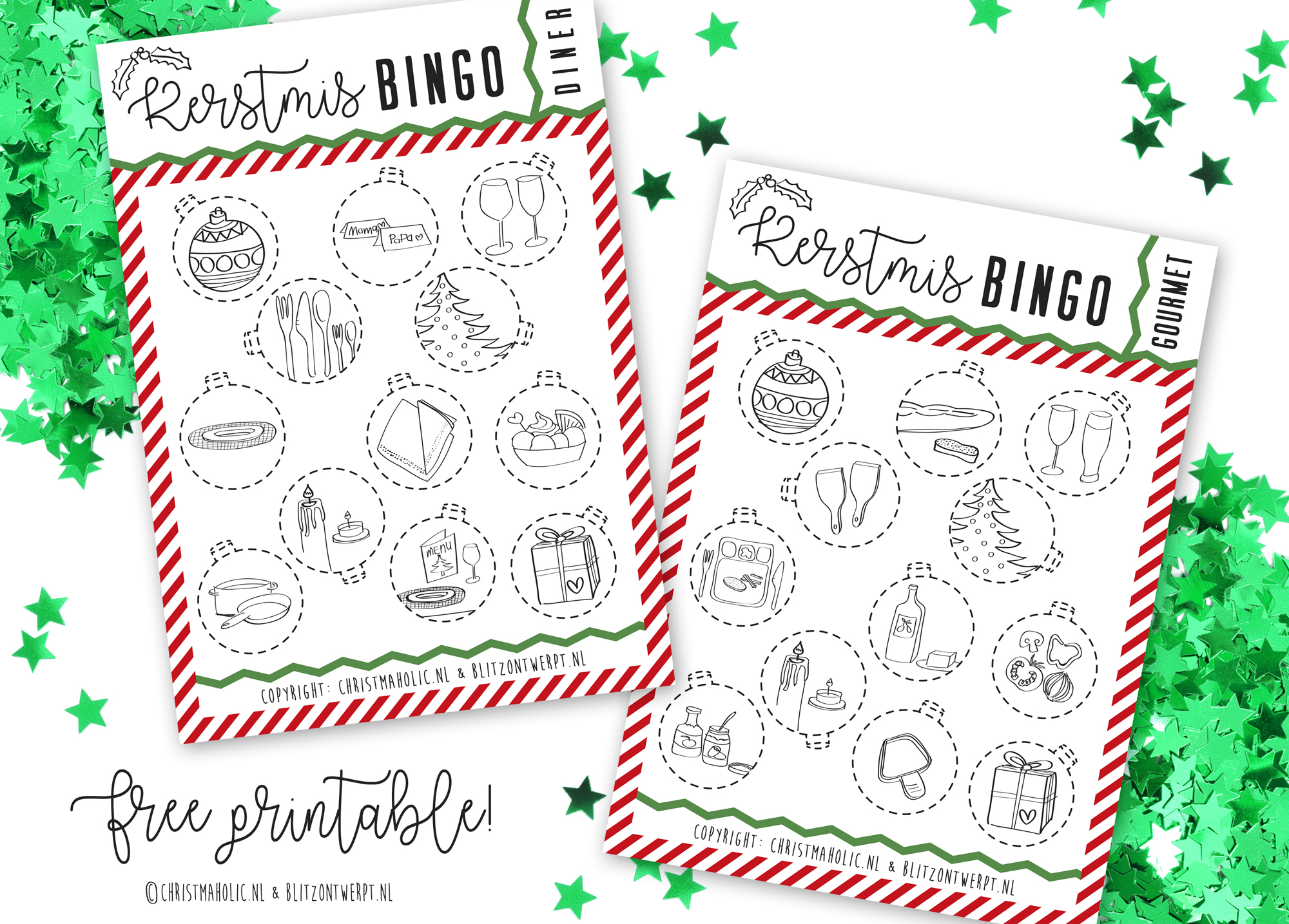 Uitgelezene Kerstbingo! Free printable spel voor kerstdiner & gourmet MV-48