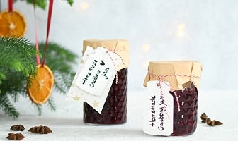 Cranberryjam in mason jar: leuk kerstcadeautje!