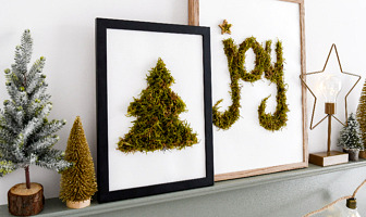 DIY! Kerstschilderijtjes van mos maken